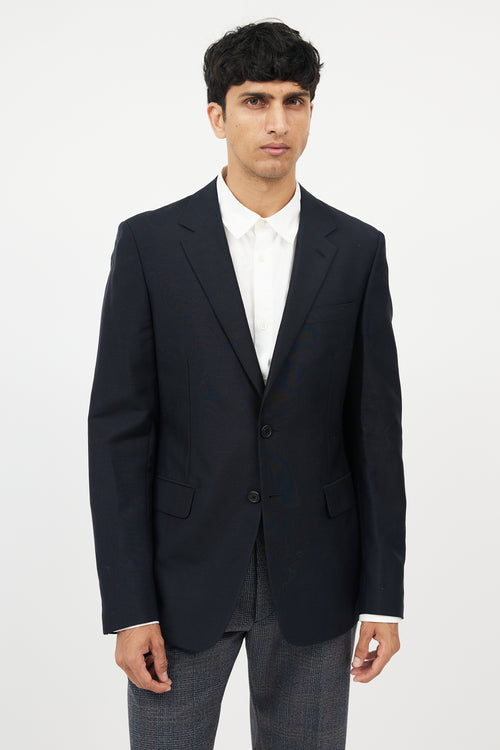 Prada Navy Wool & Mohair Blend Blazer