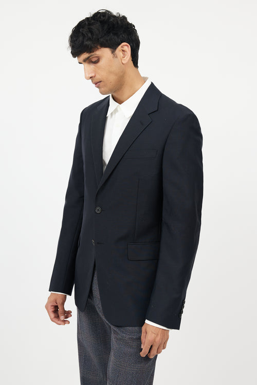 Prada Navy Wool & Mohair Blend Blazer