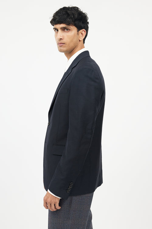 Prada Navy Wool & Mohair Blend Blazer