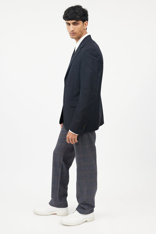 Prada Navy Wool & Mohair Blend Blazer