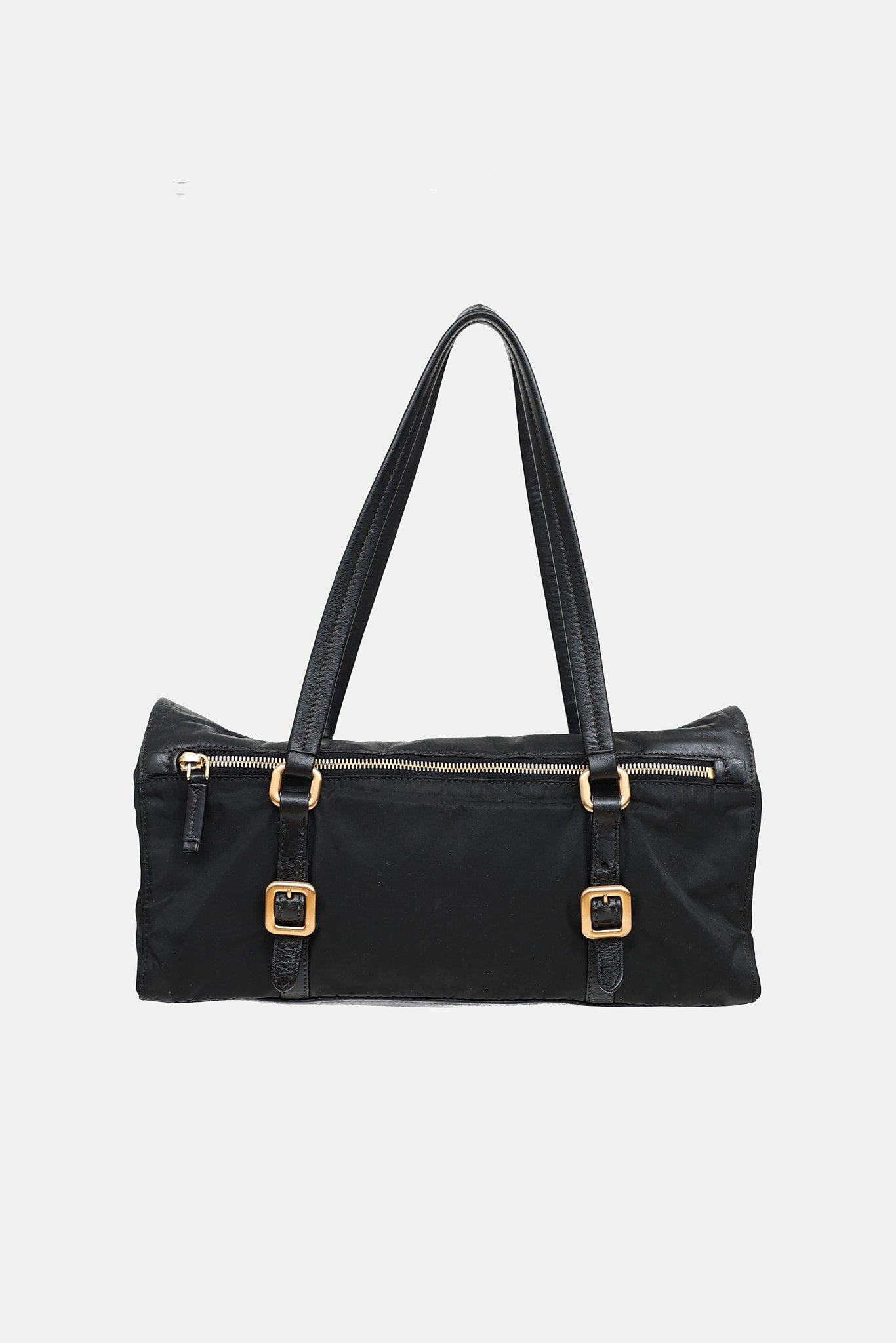 Nylon & Leather Easy Shoulder Bag