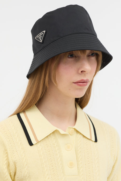 Prada Re-Nylon Triangle Logo Bucket Hat