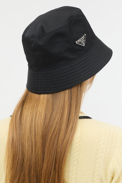 Prada Re-Nylon Triangle Logo Bucket Hat