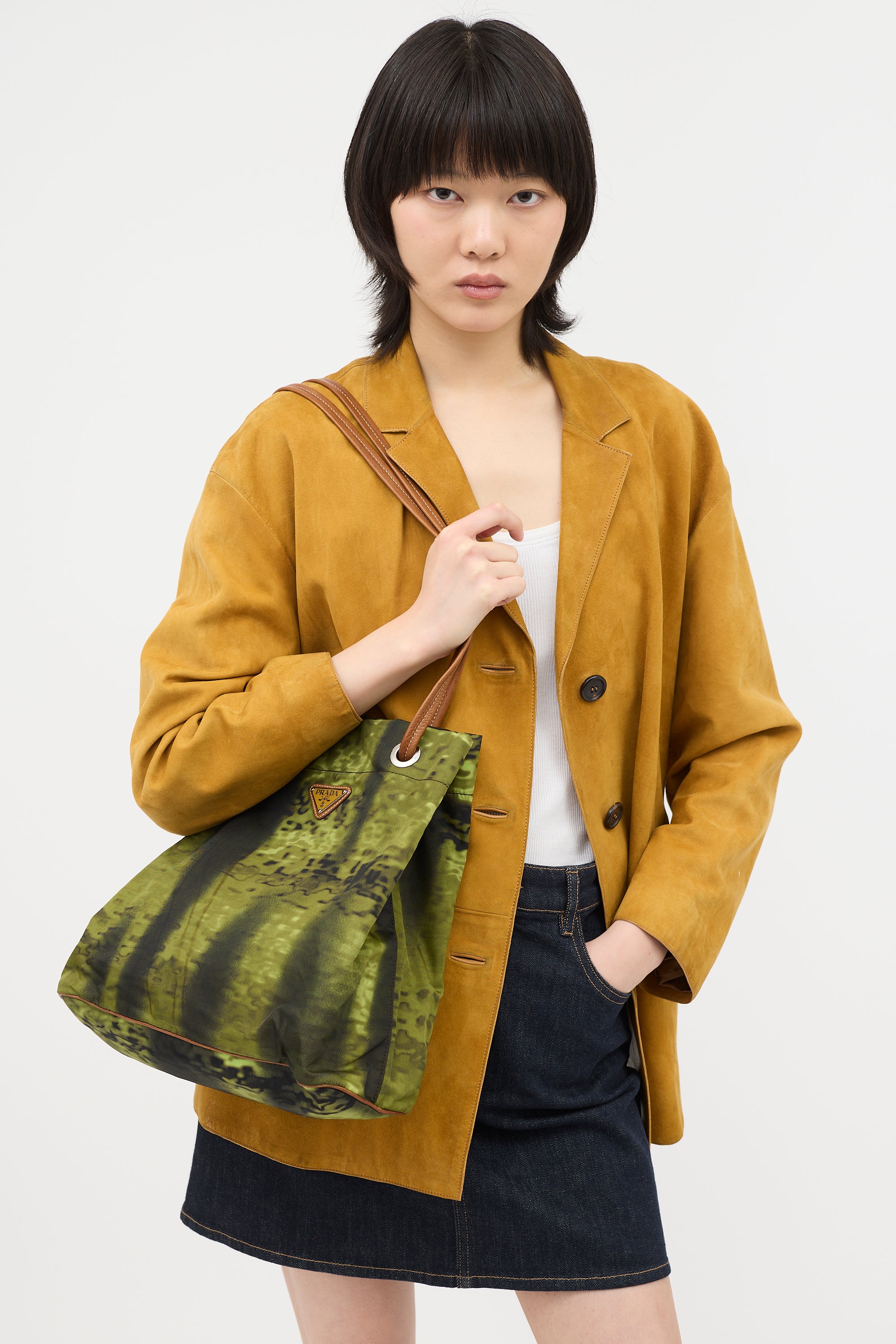 Prada Nylon Printed Shoulder Bag