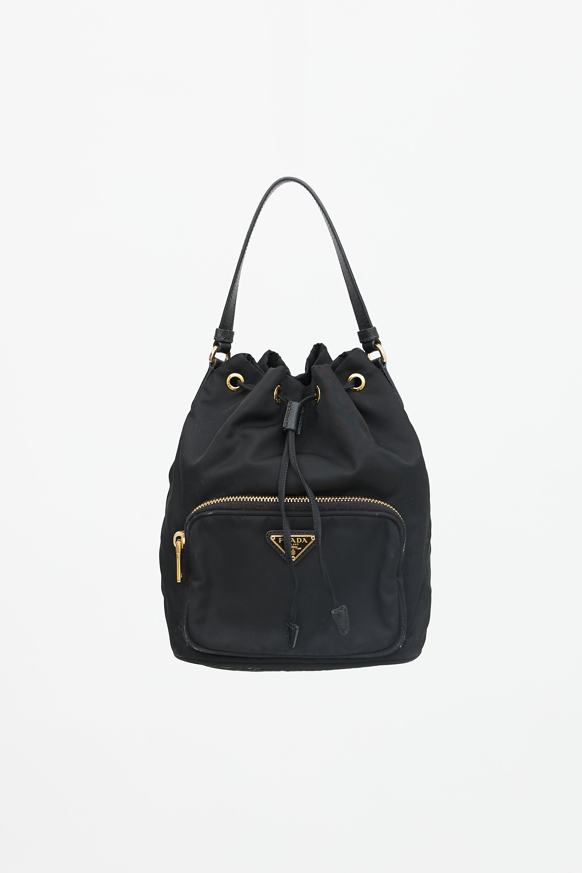 Prada Nylon Small Duet Bucket Bag
