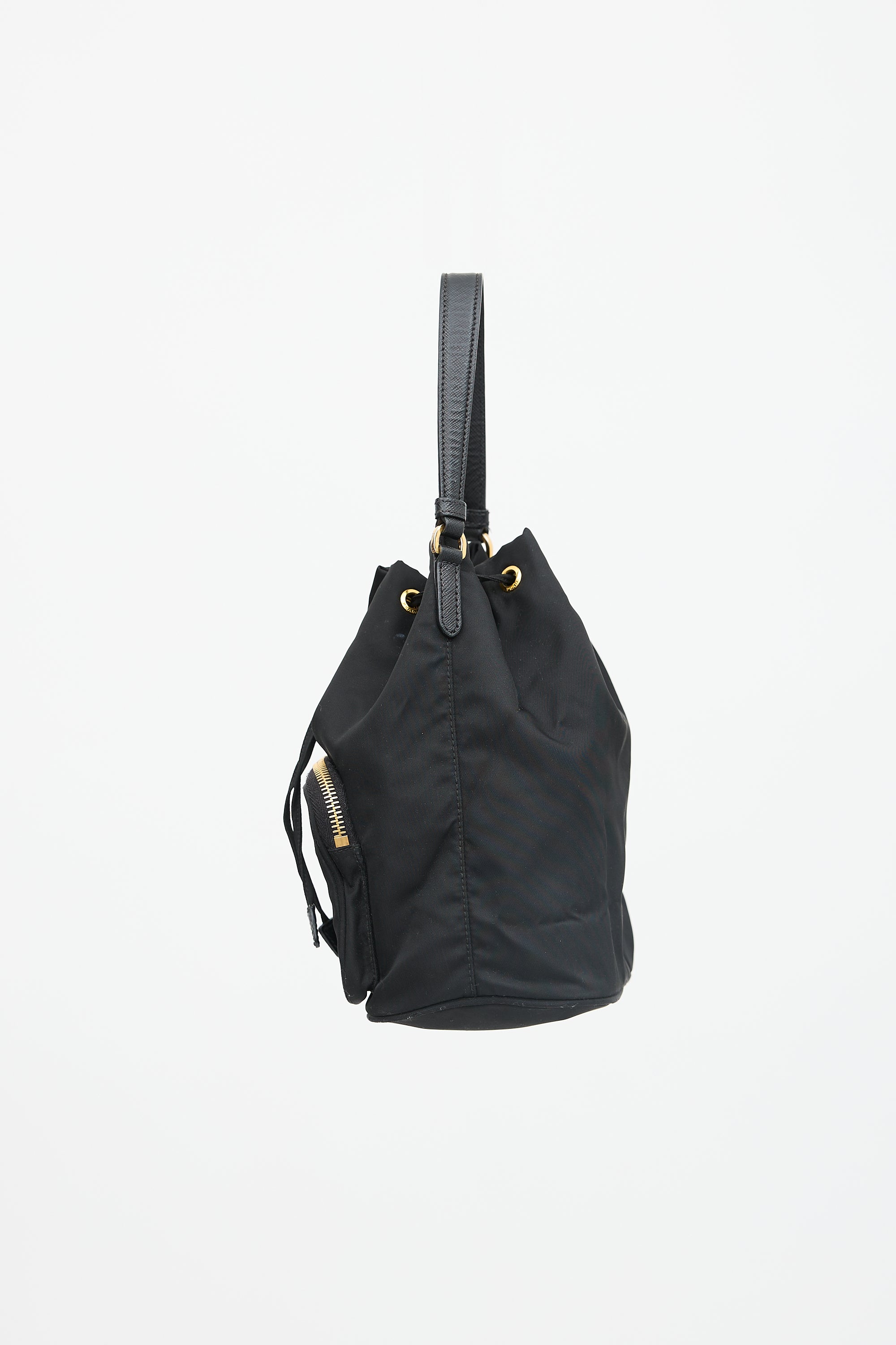 Prada Nylon Small Duet Bucket Bag