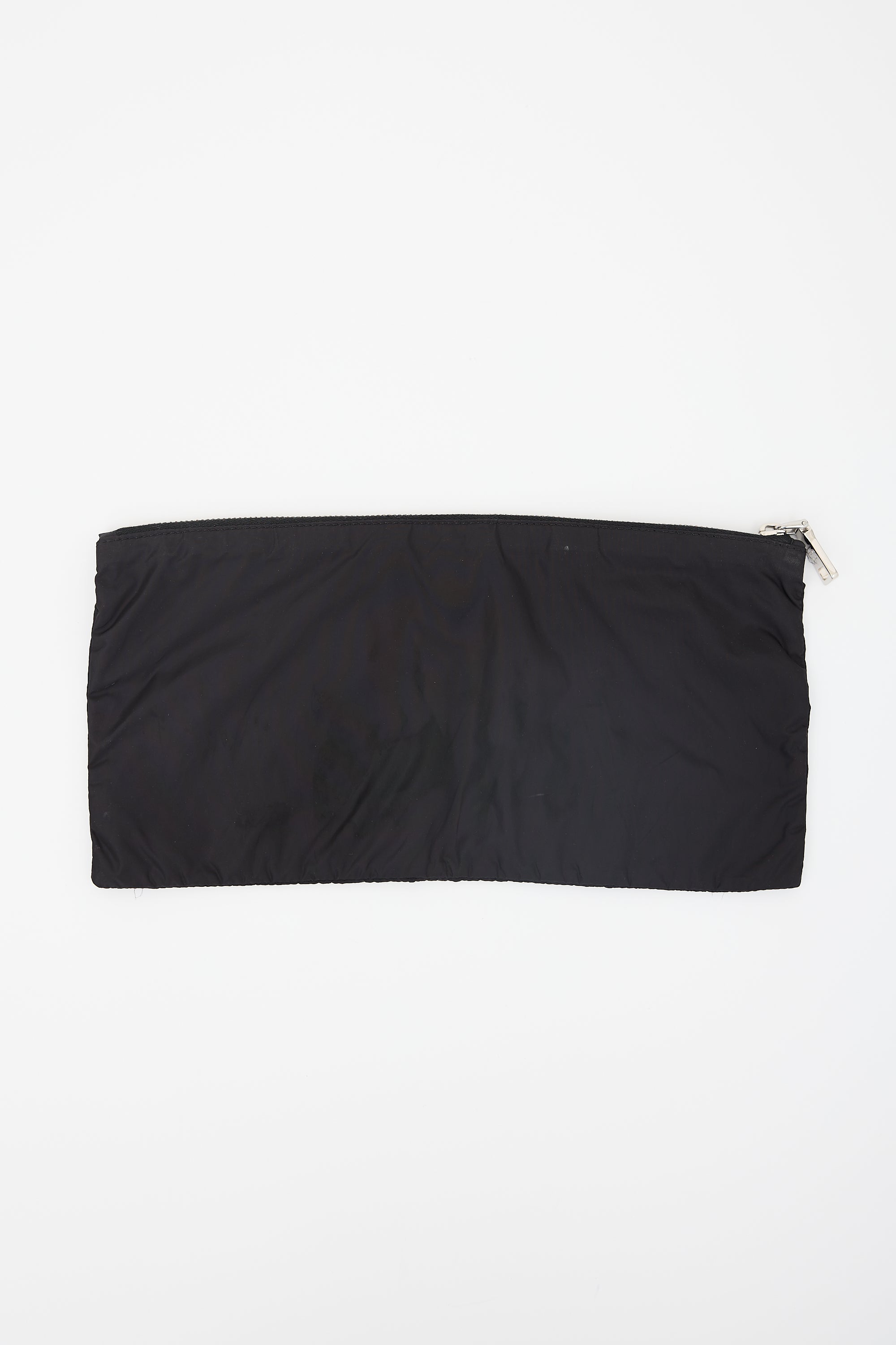 Prada Nylon Triangle Logo Zip Pouch