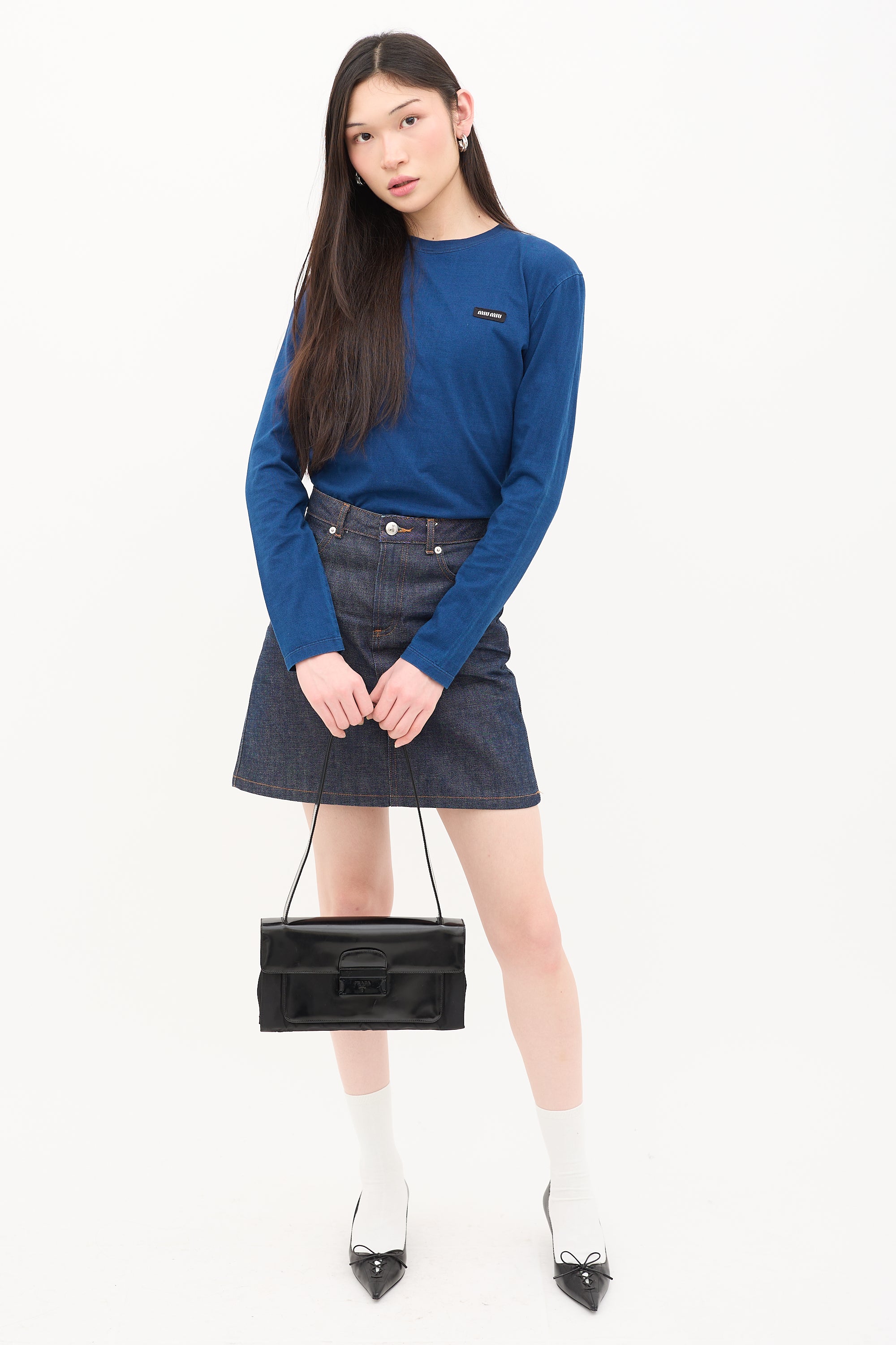 Prada Nylon & Patent Shoulder Bag