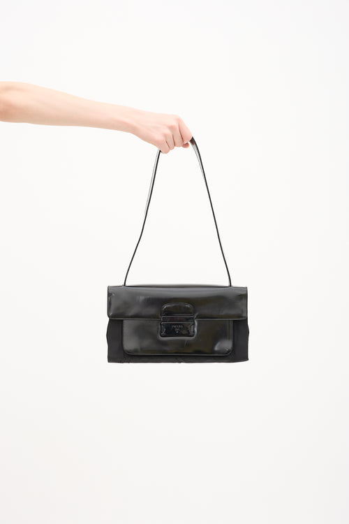 Prada Nylon & Patent Shoulder Bag