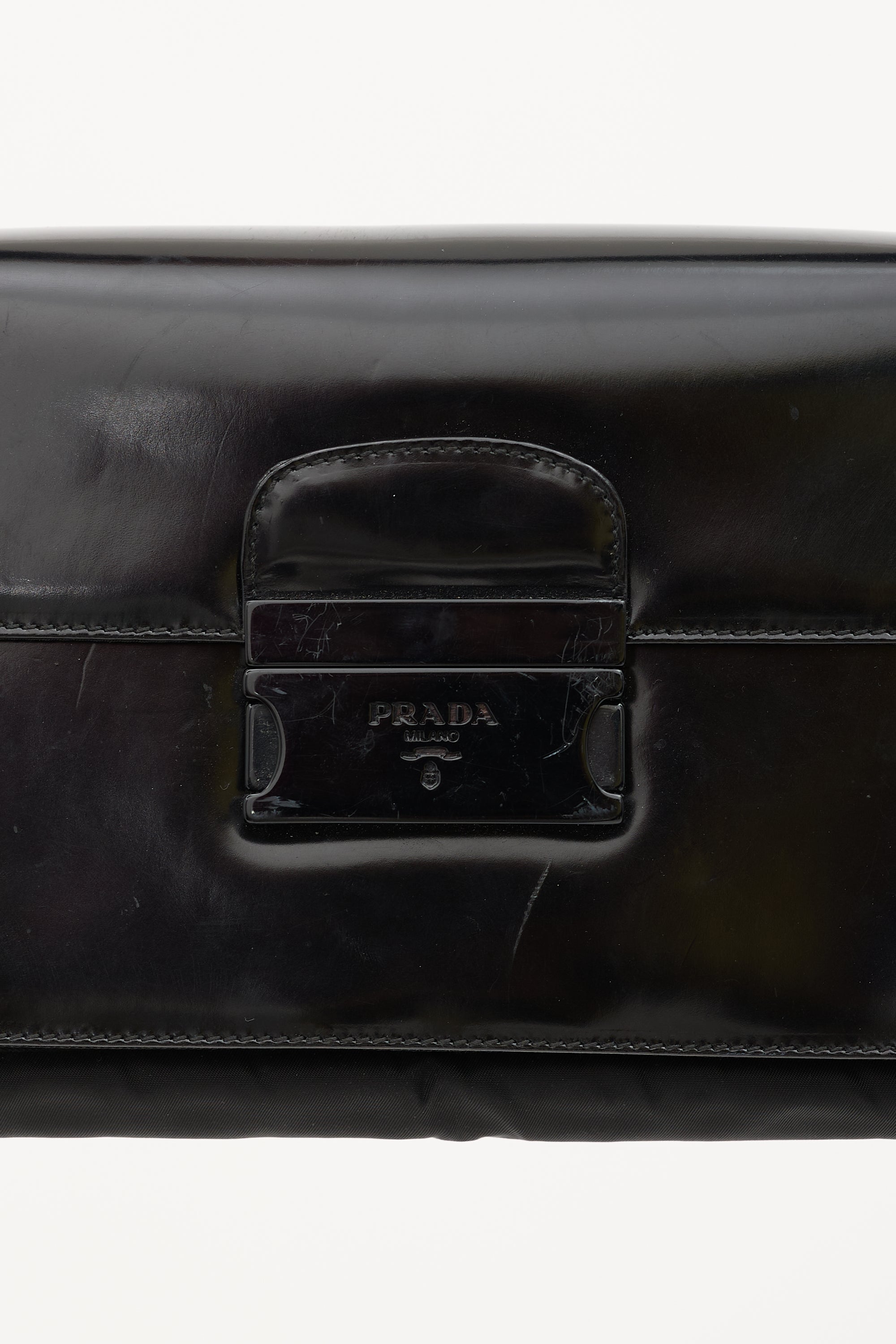 Prada Nylon & Patent Shoulder Bag