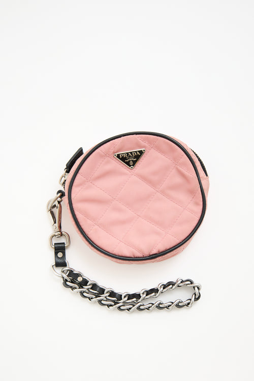 Prada Nylon Quilted Circle Pouch