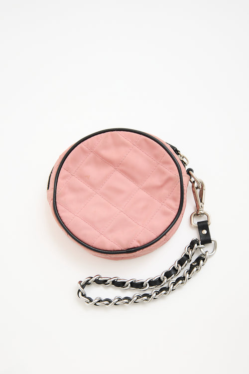 Prada Nylon Quilted Circle Pouch