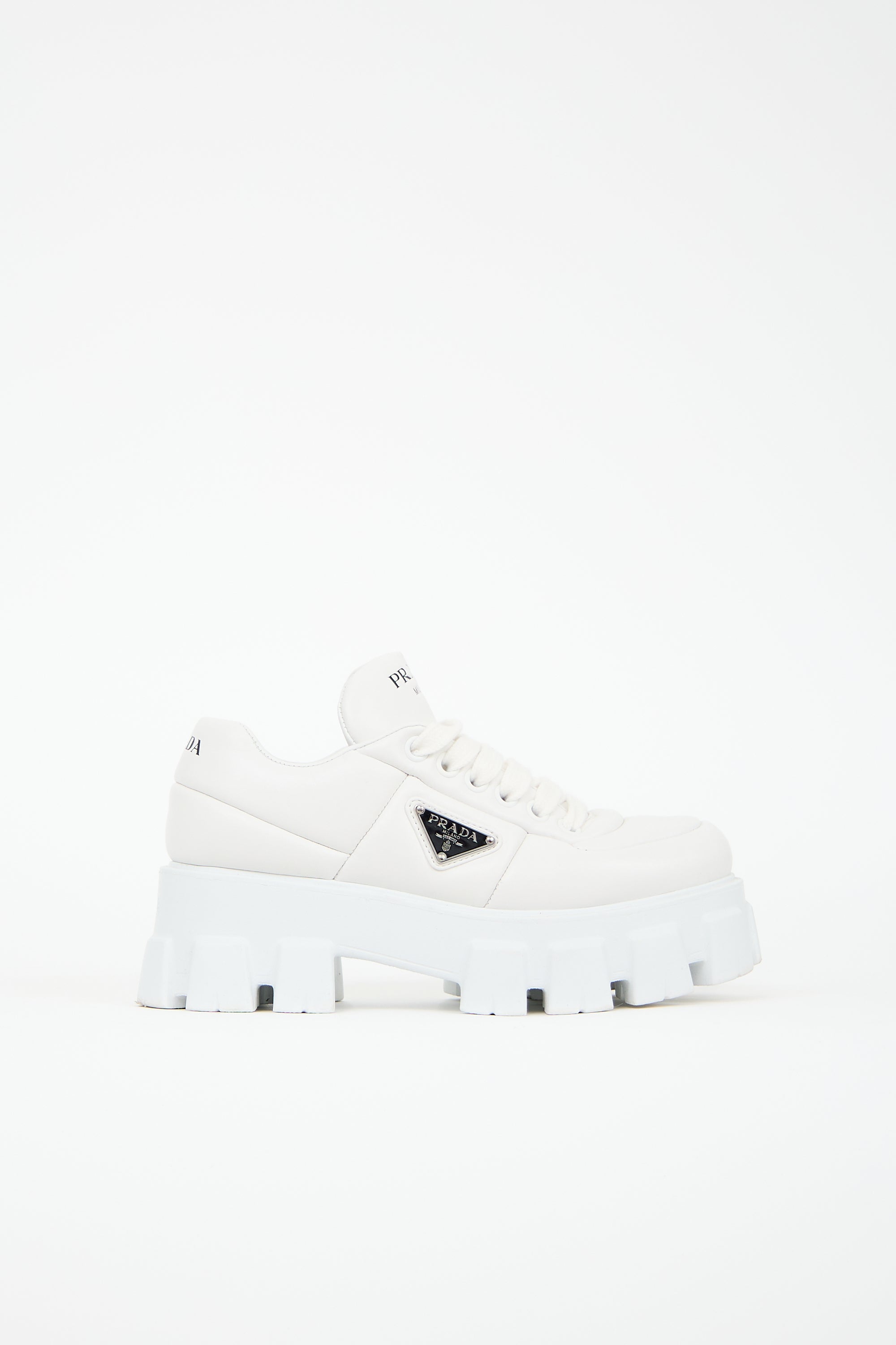 Prada Padded Leather Monolith Sneaker