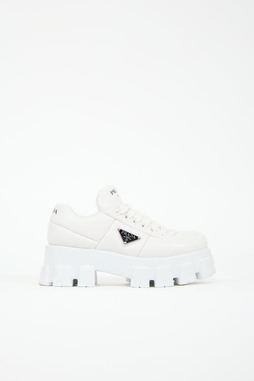 Prada Padded Leather Monolith Sneaker