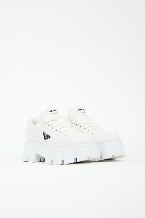 Prada Padded Leather Monolith Sneaker