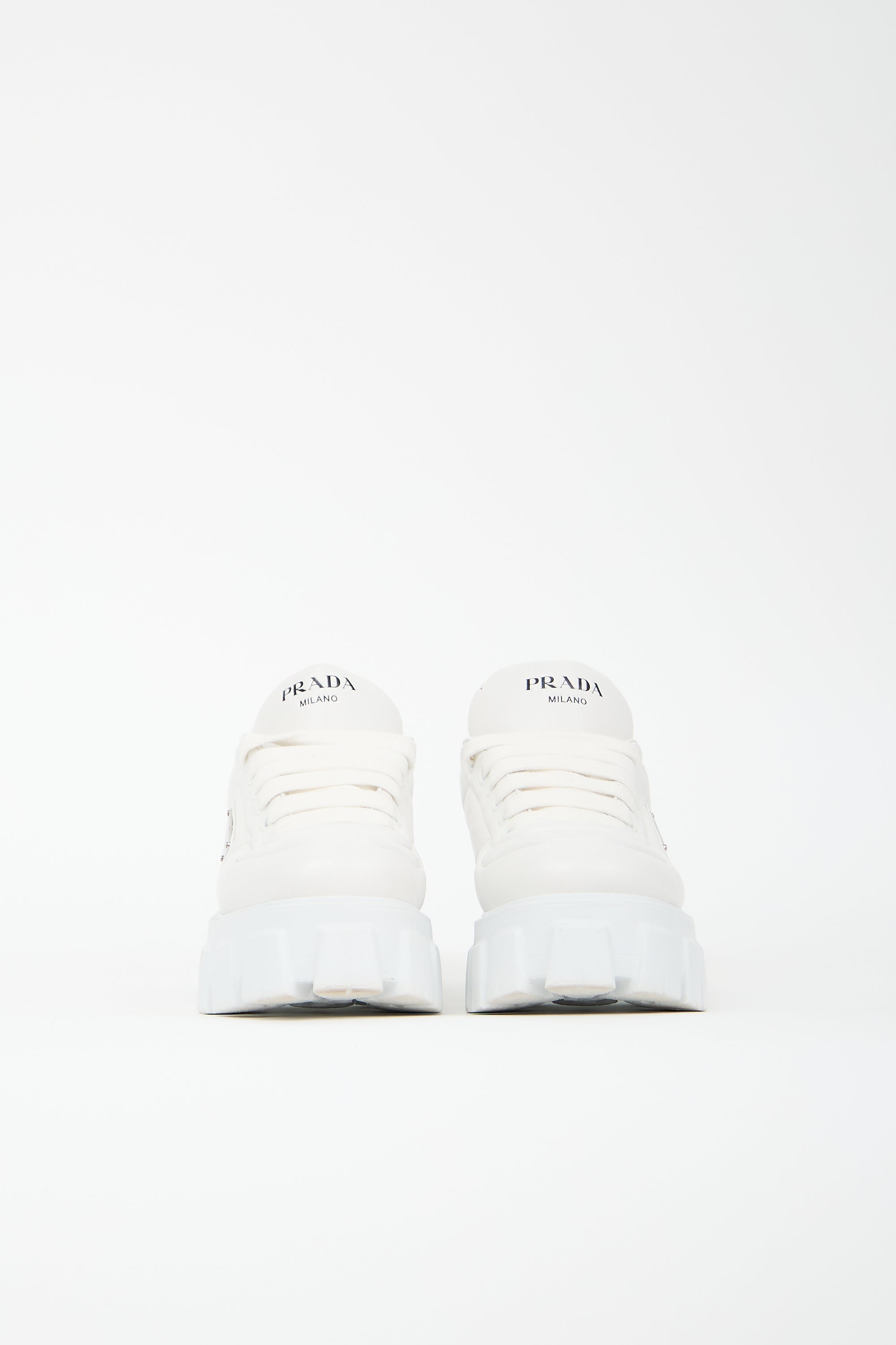 Prada Padded Leather Monolith Sneaker