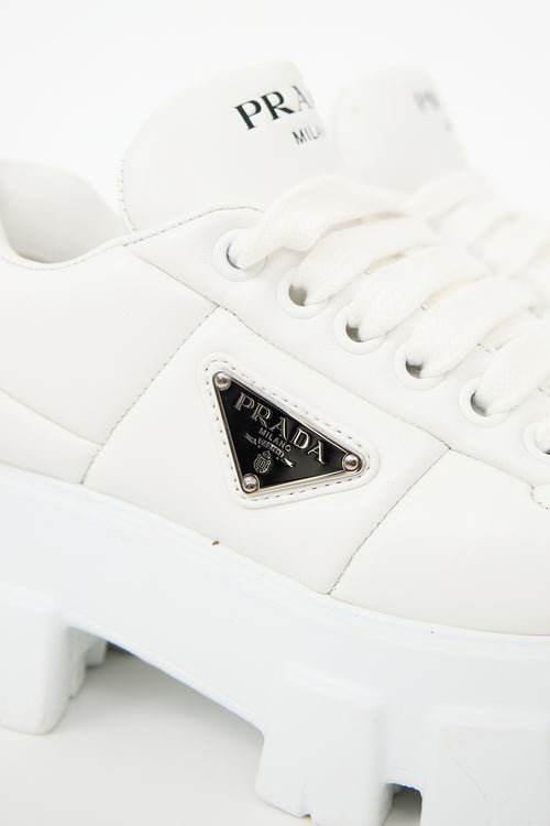 Prada Padded Leather Monolith Sneaker