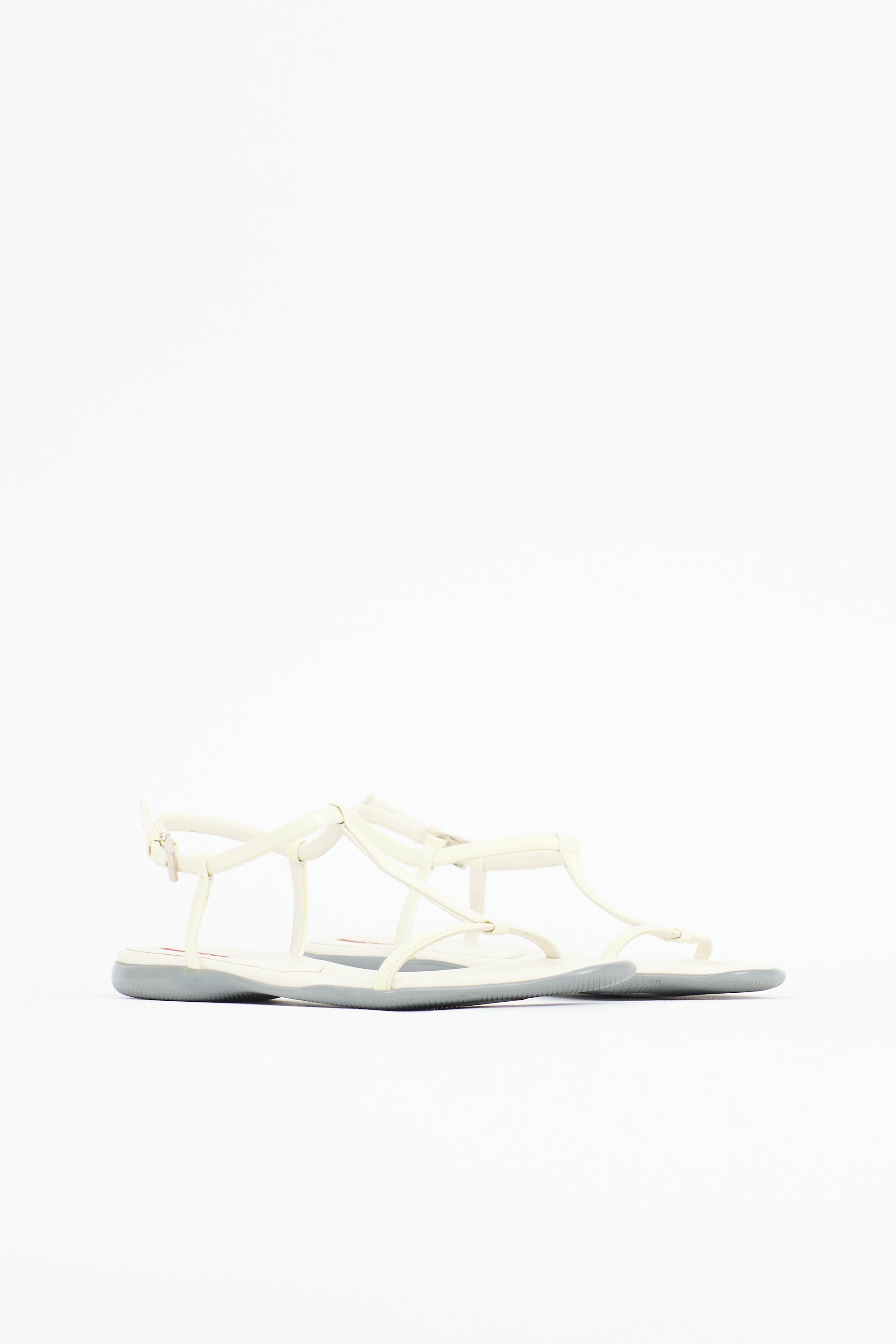 Prada Patent T-Strap Sandal
