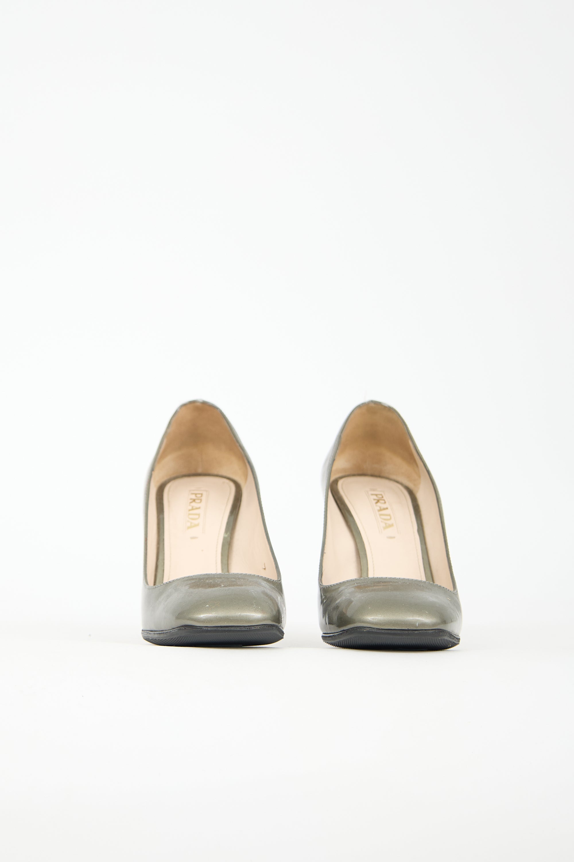 Prada Patent Square Toe Pump