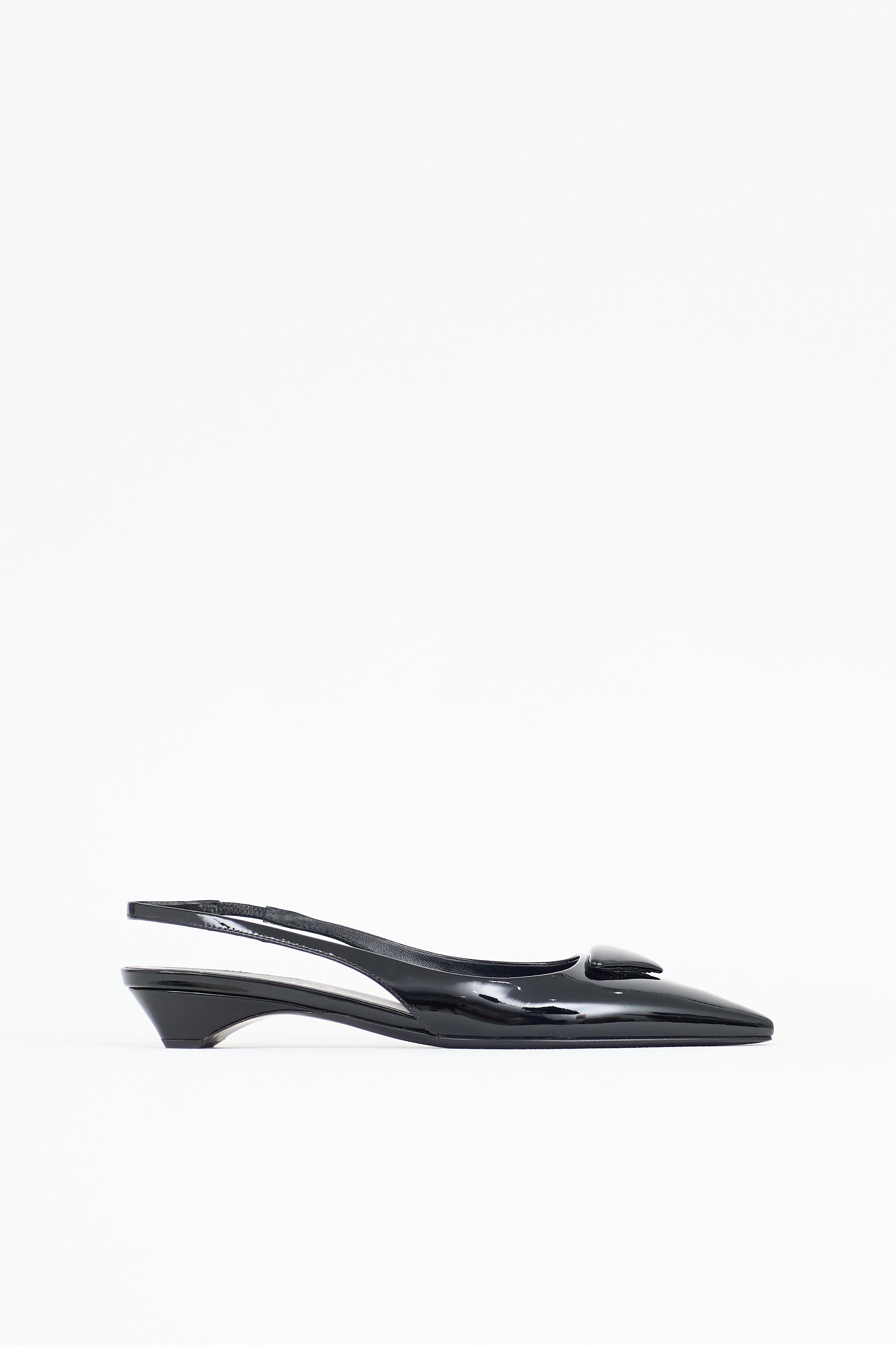 Prada Patent Triangle Slingback Flat