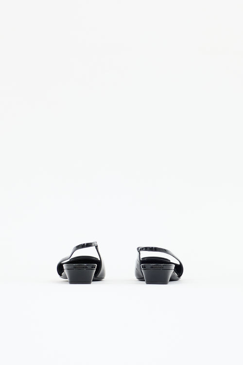 Prada Patent Triangle Slingback Flat