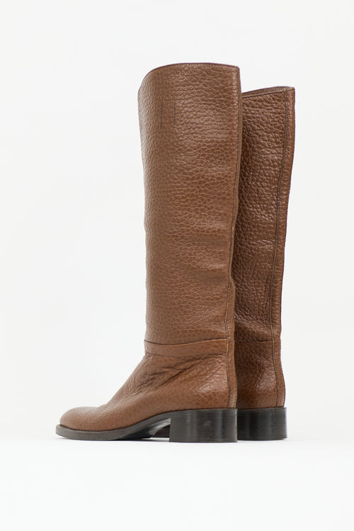Prada Pebbled Leather Boot