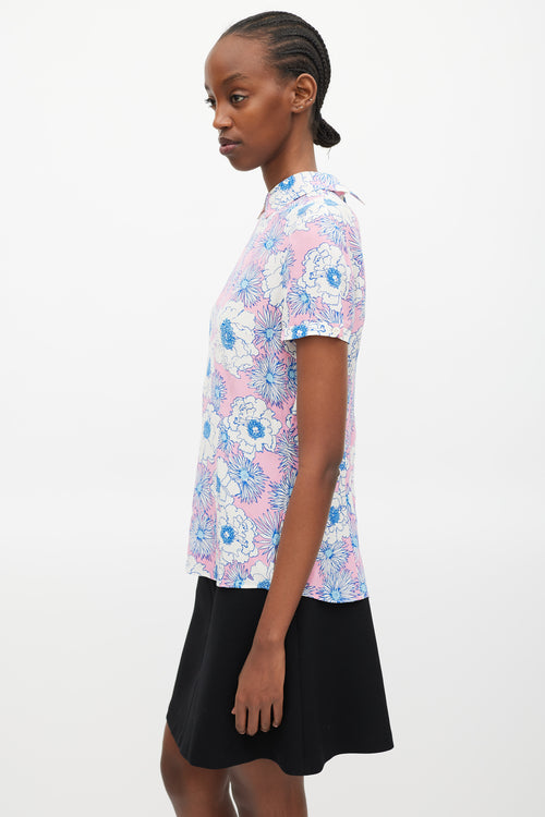 Prada Pink & Multicolour Floral Shirt