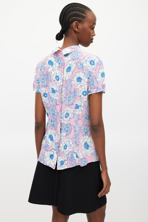 Prada Pink & Multicolour Floral Shirt