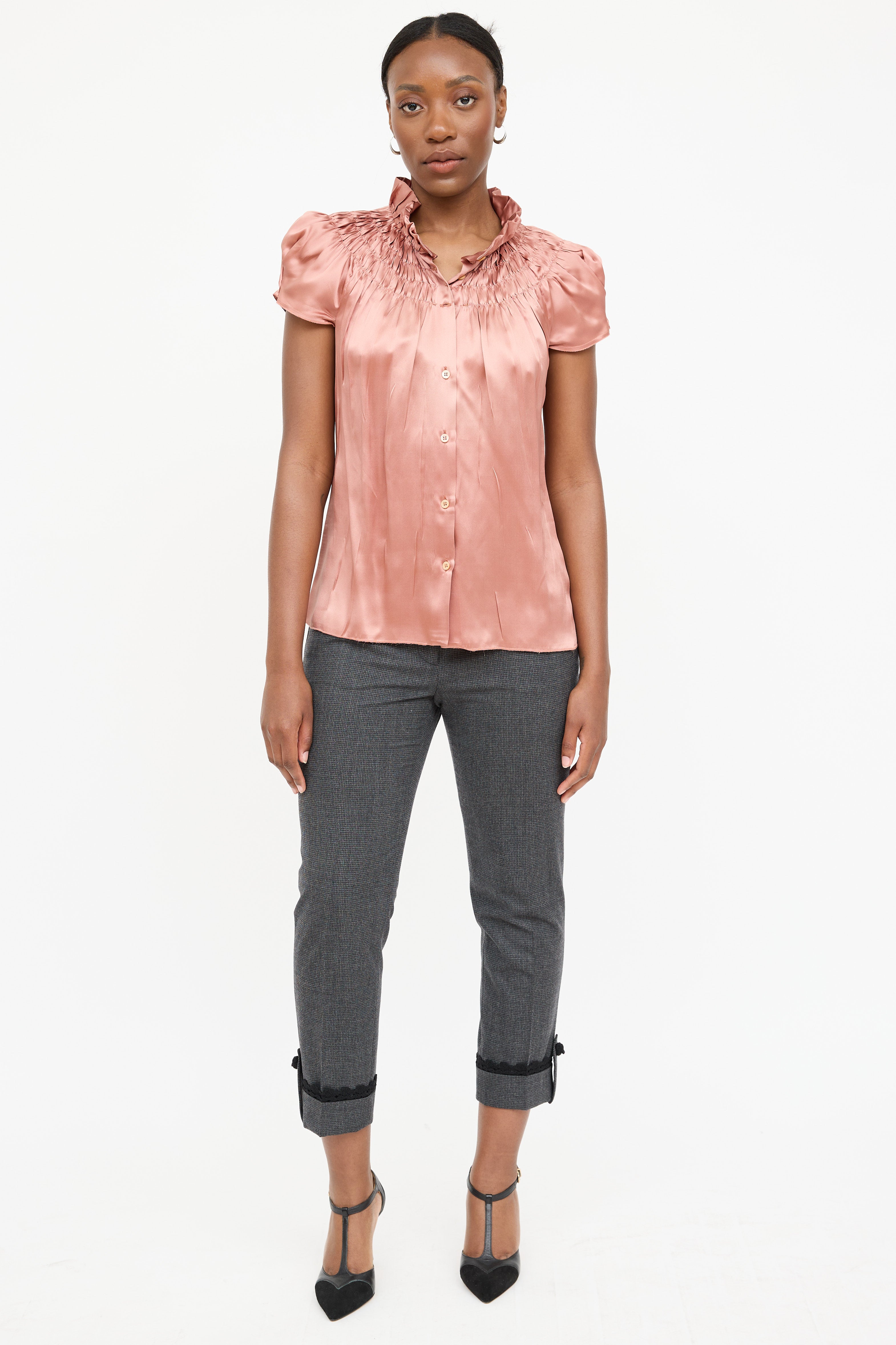Prada Silk Ruched Top