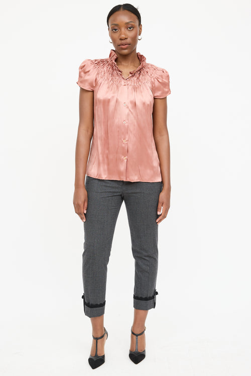 Prada Silk Ruched Top