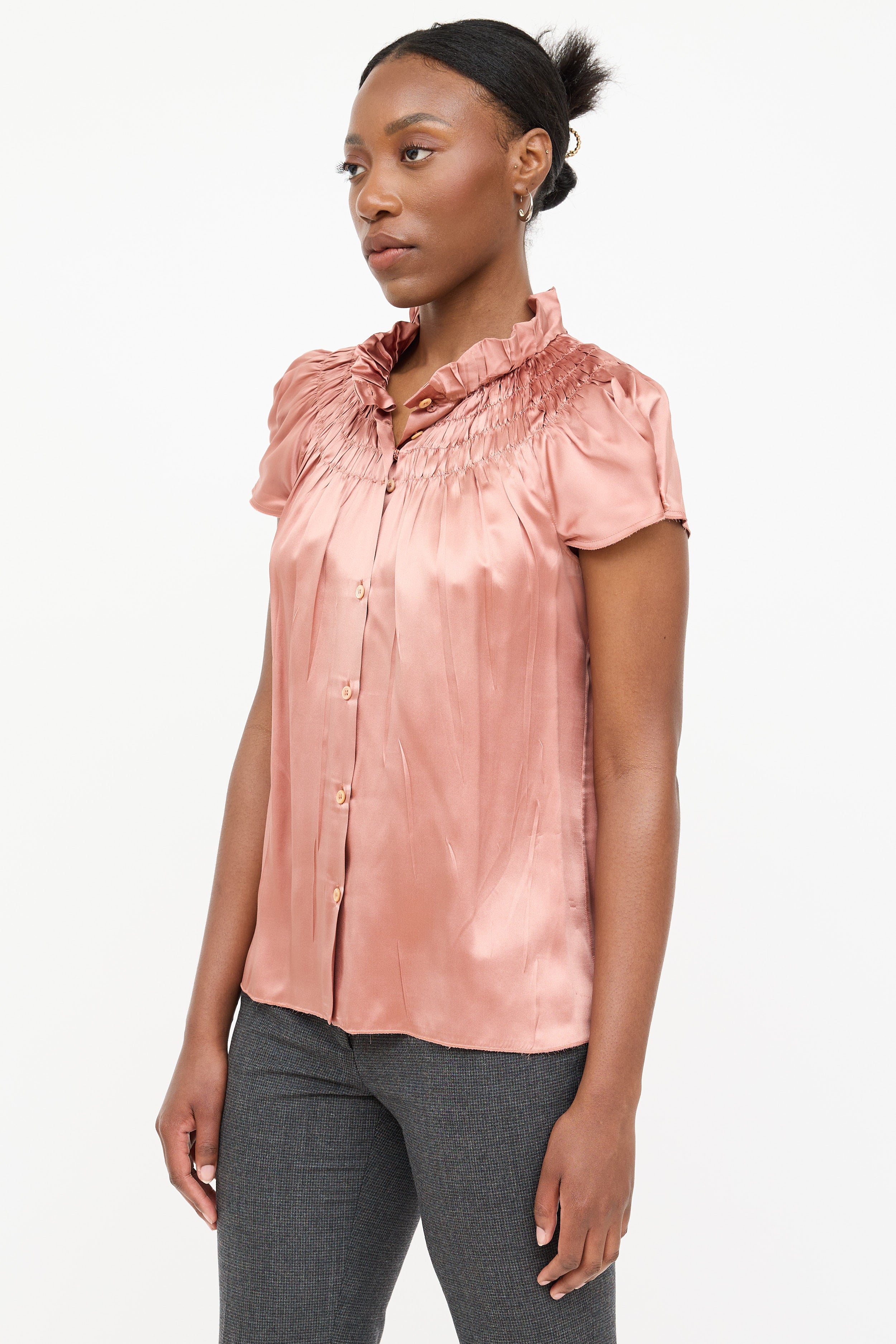 Prada Silk Ruched Top