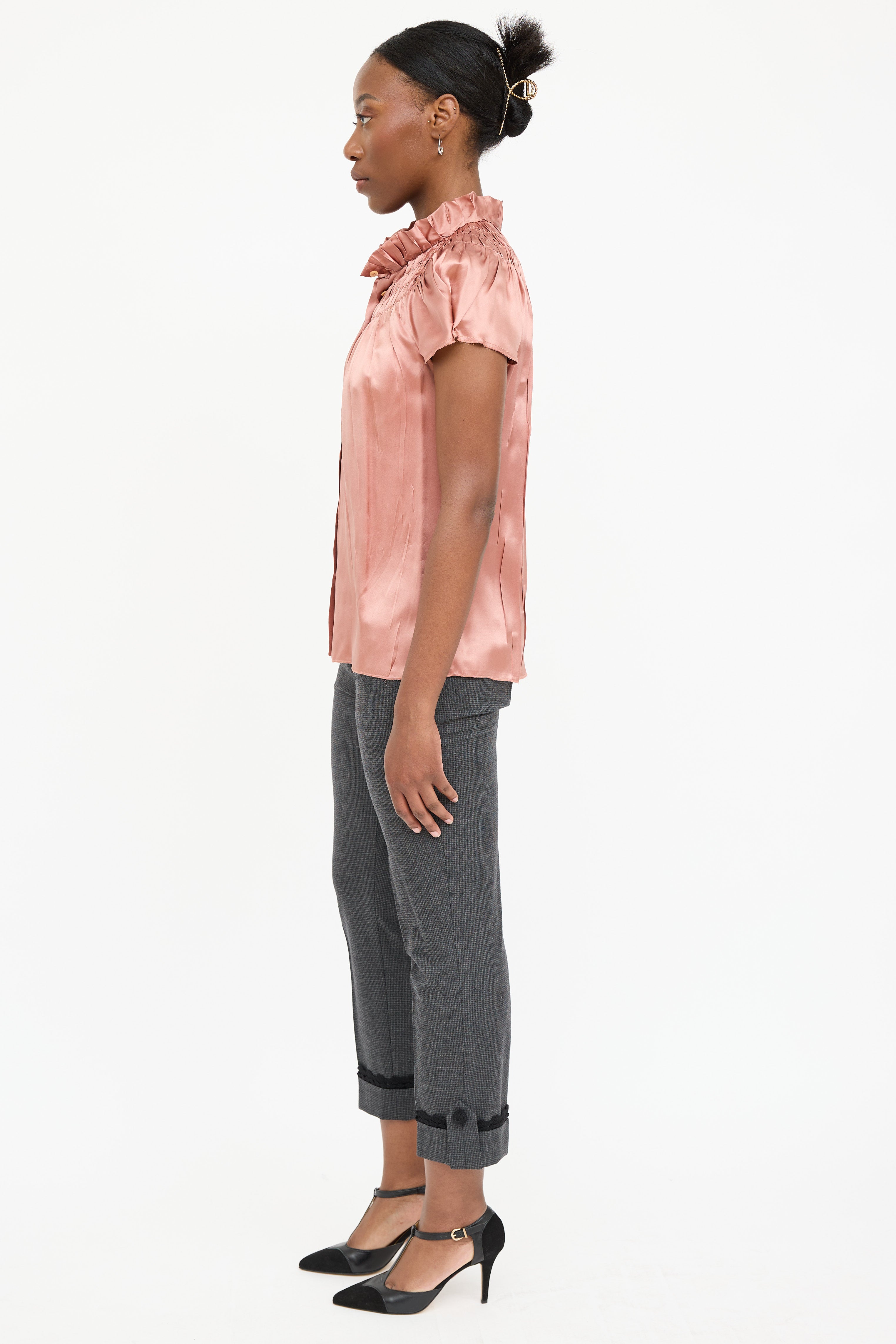 Prada Silk Ruched Top