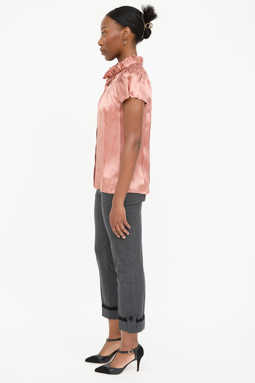 Prada Silk Ruched Top