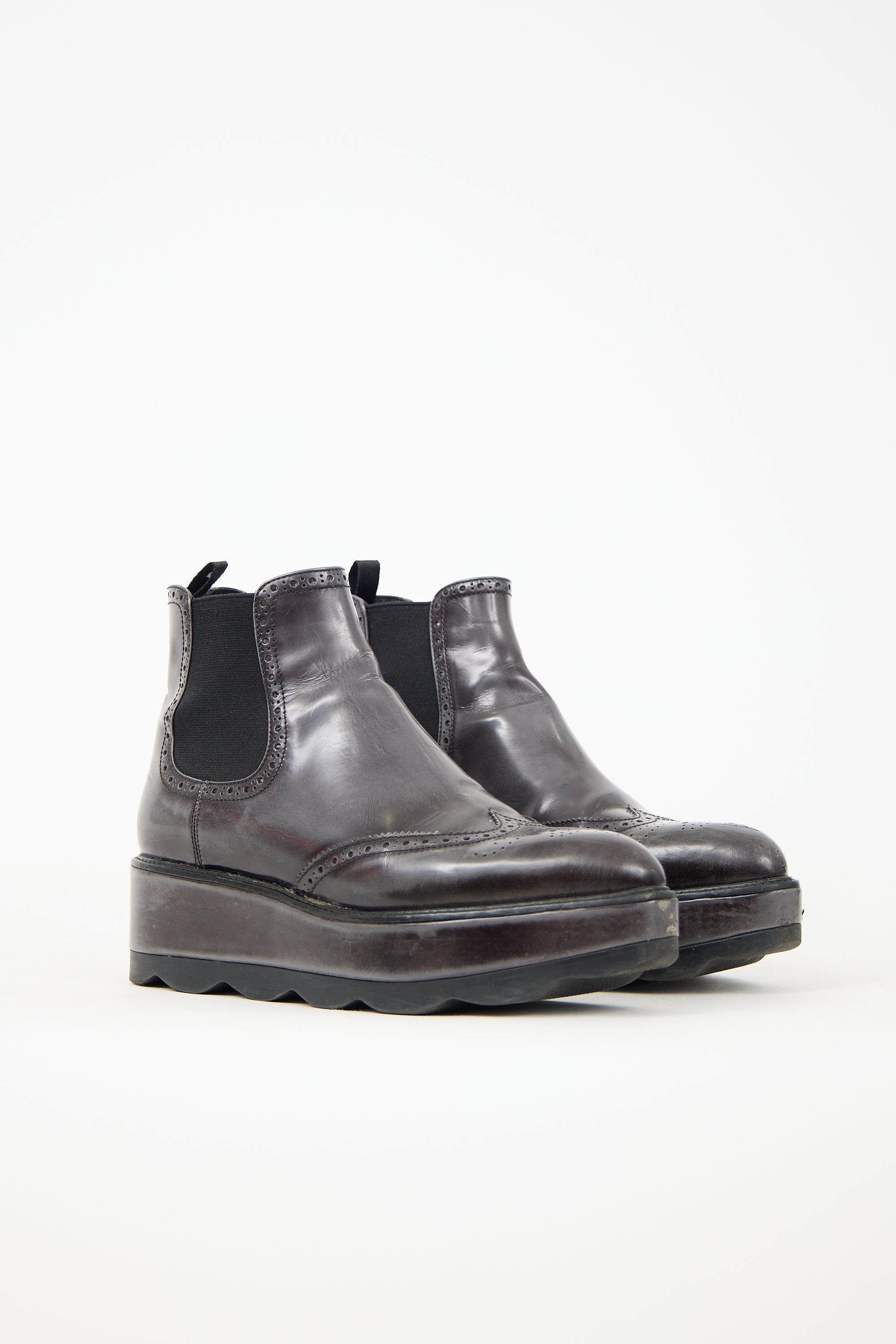 Prada Platform Brogue Chelsea Boot