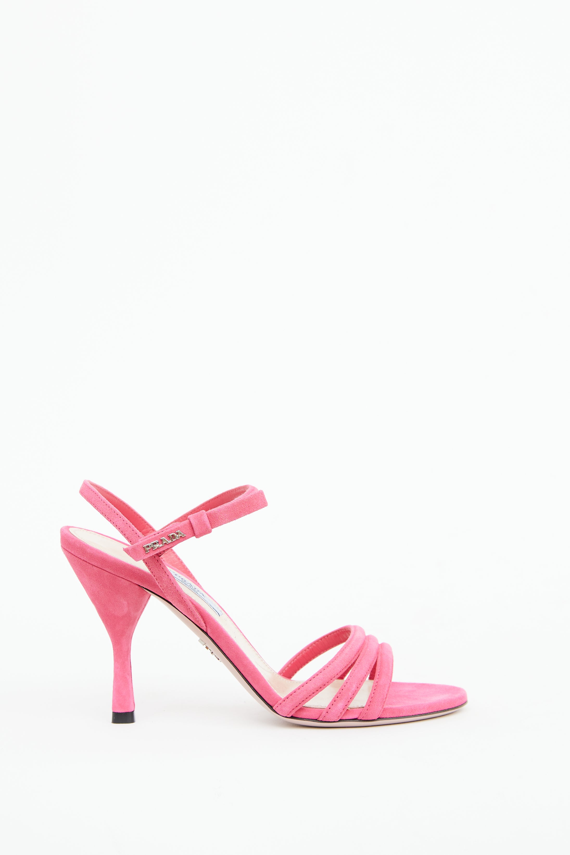 Prada Pink Suede Strappy Bow Pump