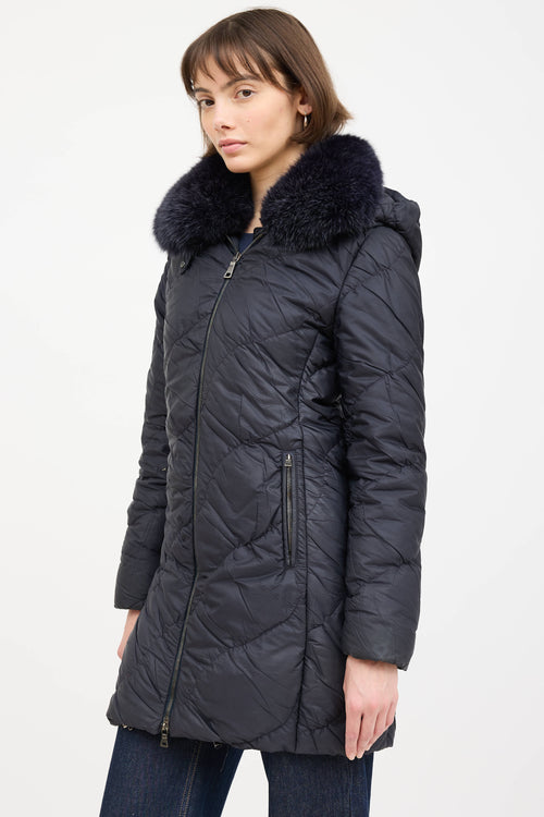 Prada Down Fur Trim Parka