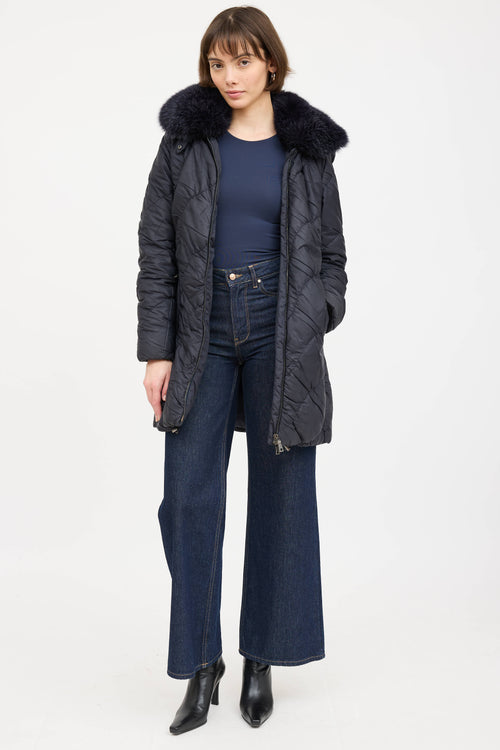 Prada Down Fur Trim Parka