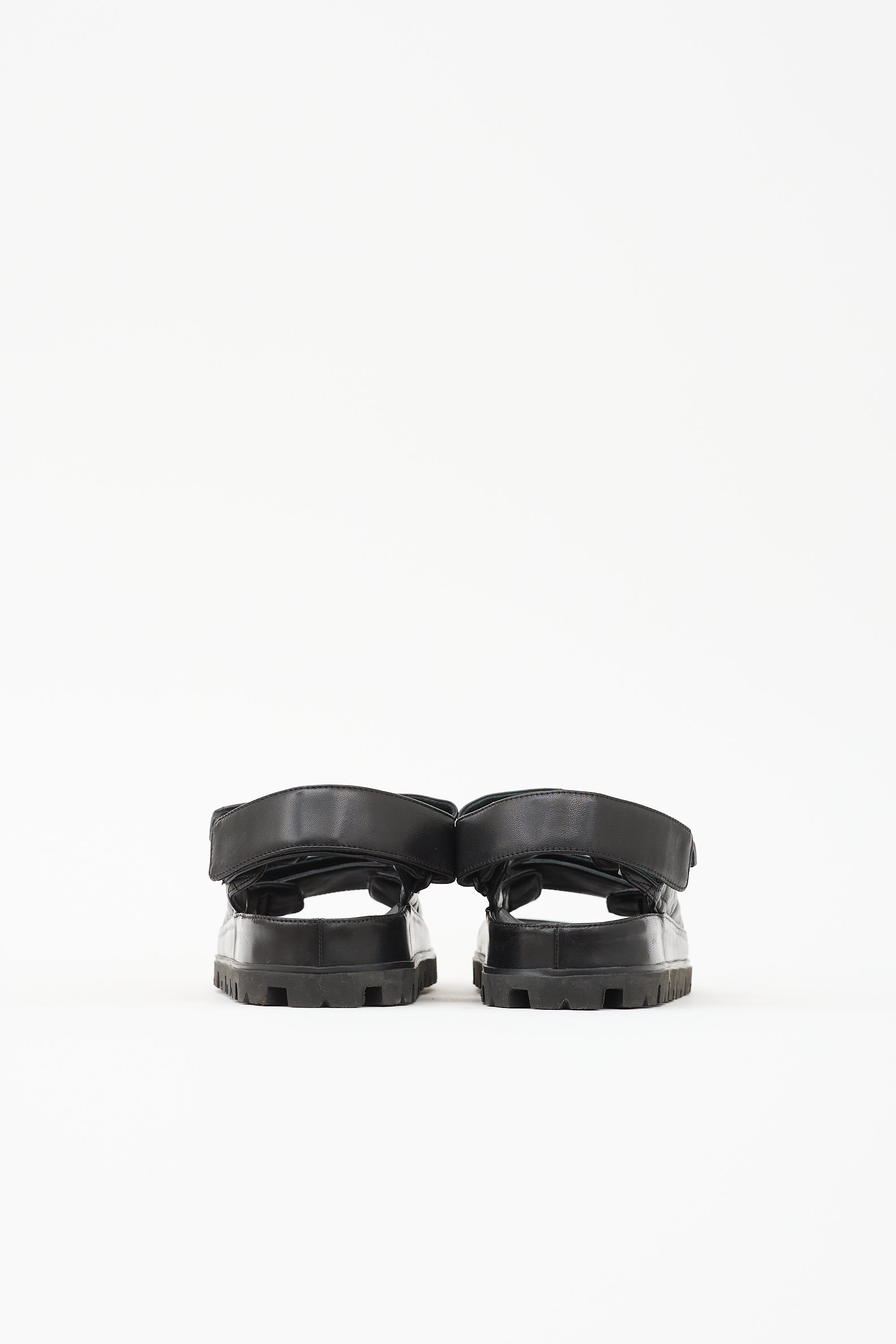 Prada Quilted Leather Logo Sandal