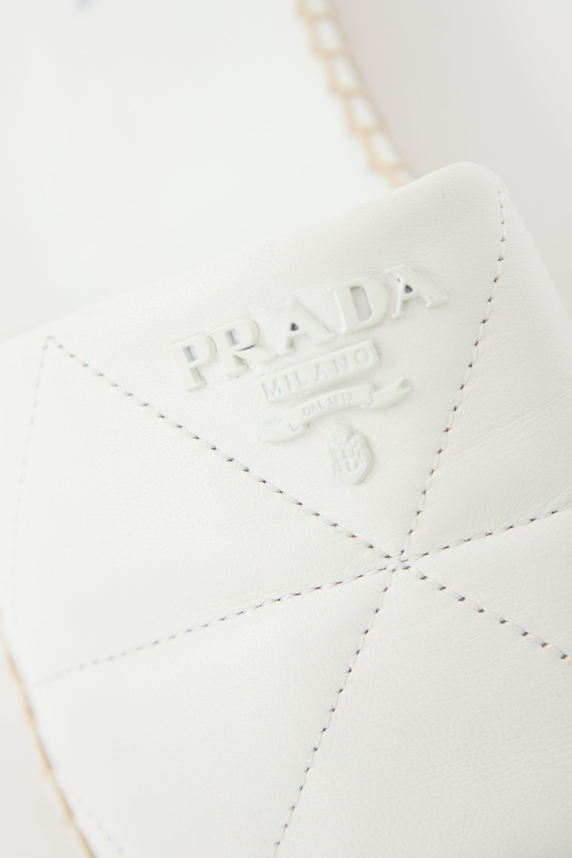 Prada Quilted Leather Logo Slide