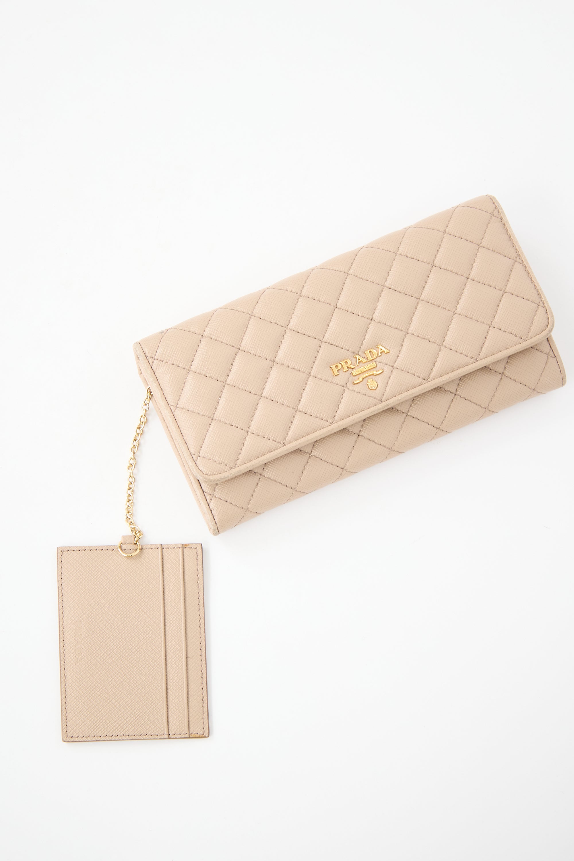Prada Quilted Saffiano Long Wallet