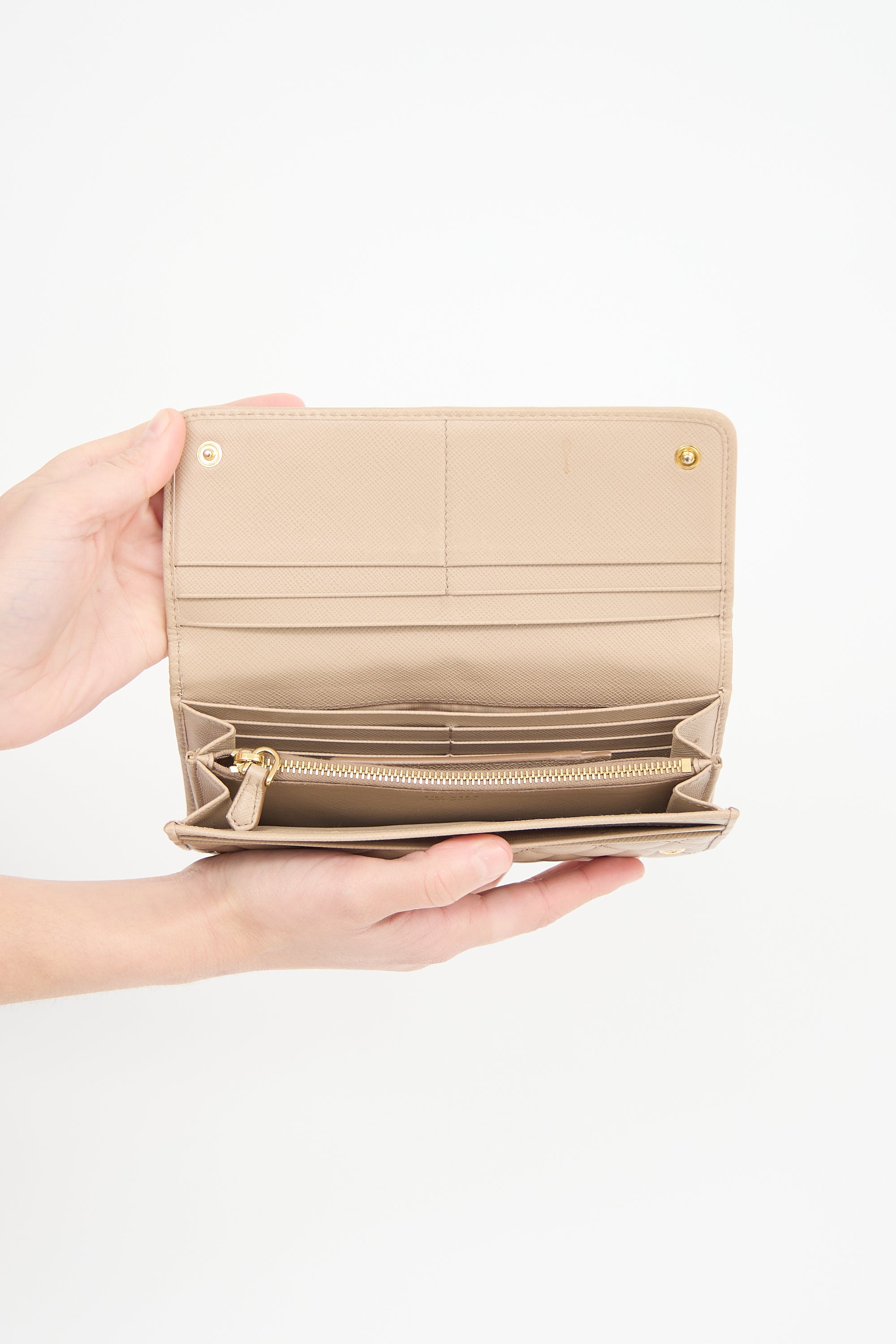 Prada Quilted Saffiano Long Wallet