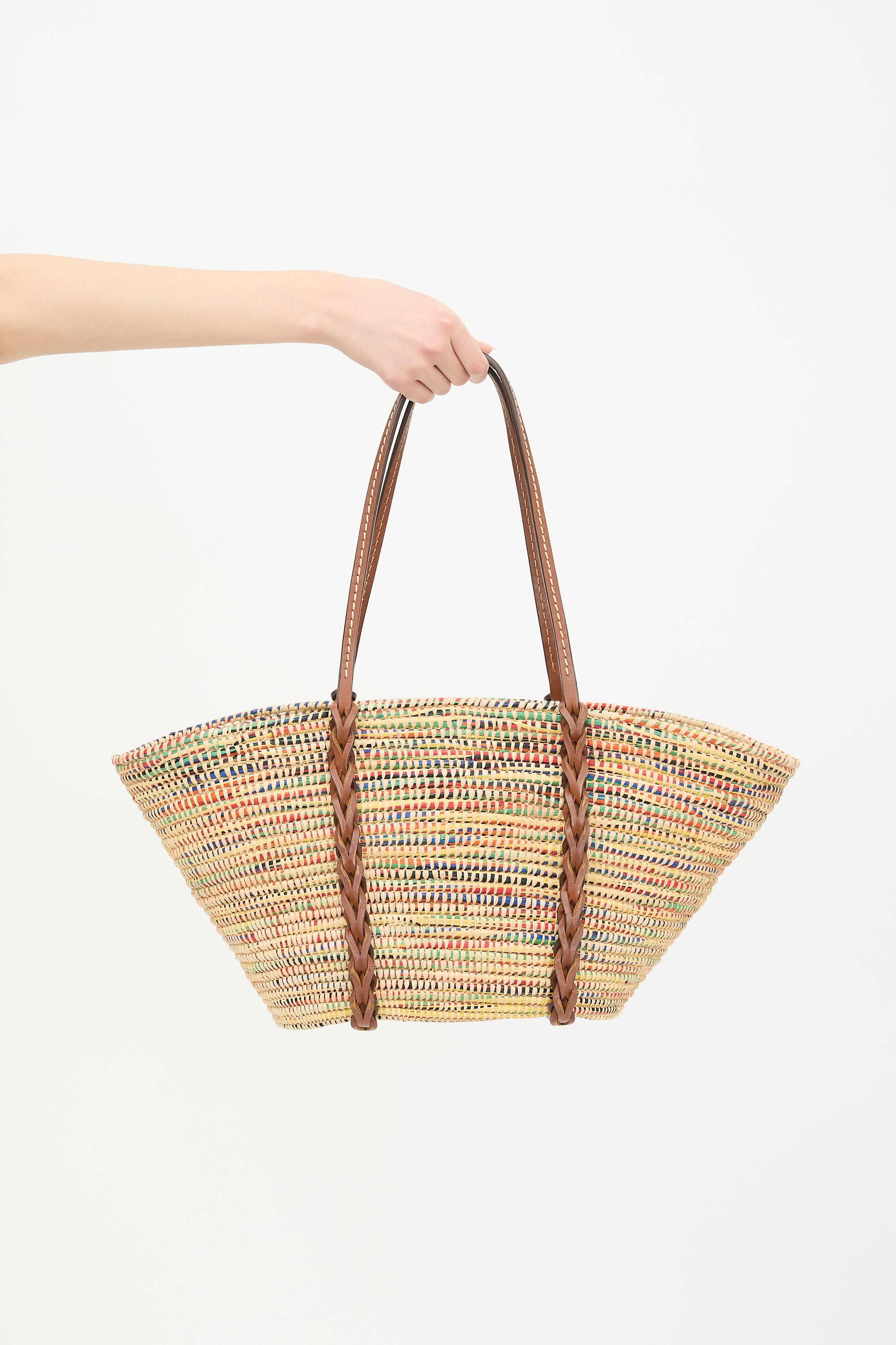 Prada Raffia Basket Tote Bag