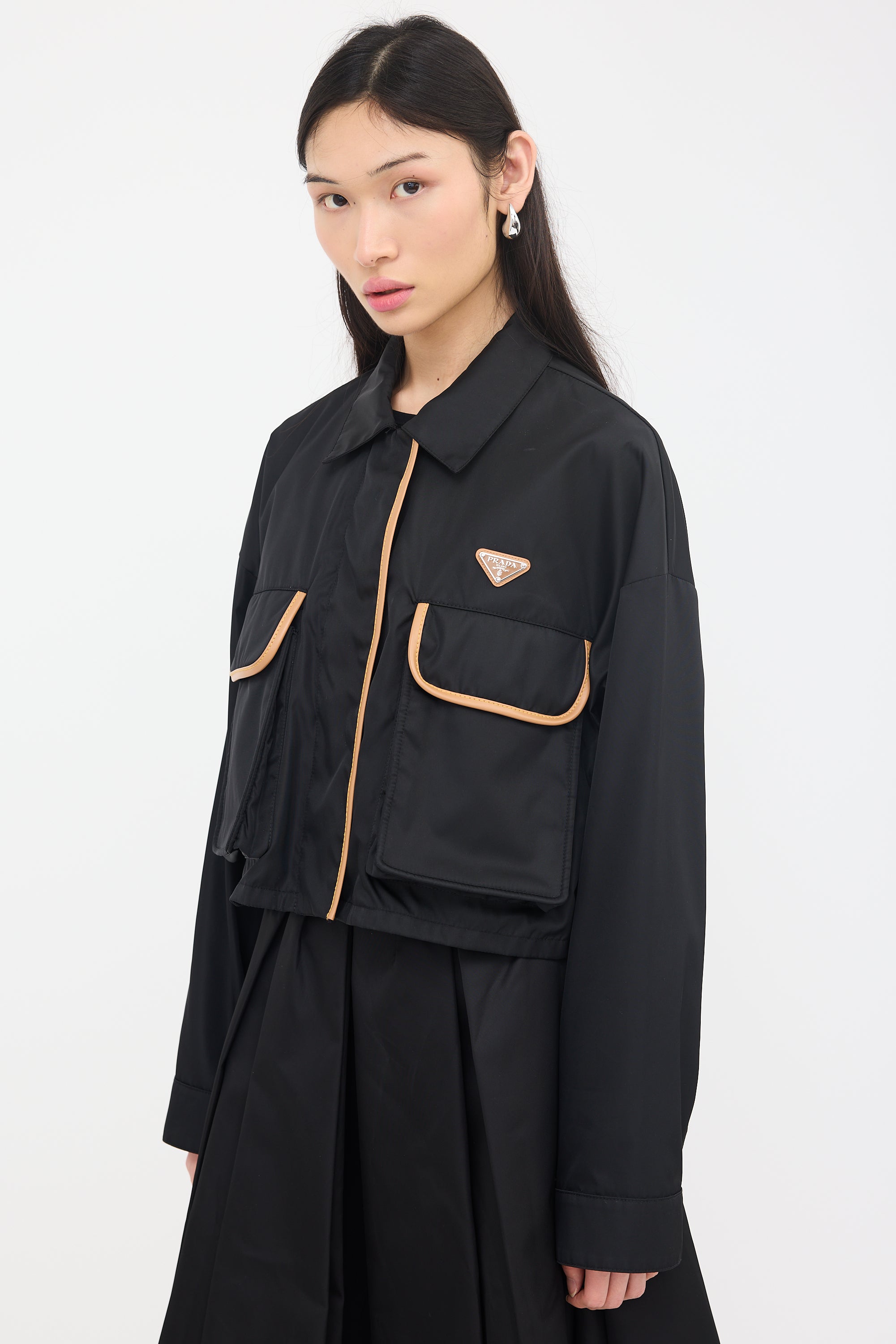 Prada Re-Nylon Contrast Trim Jacket