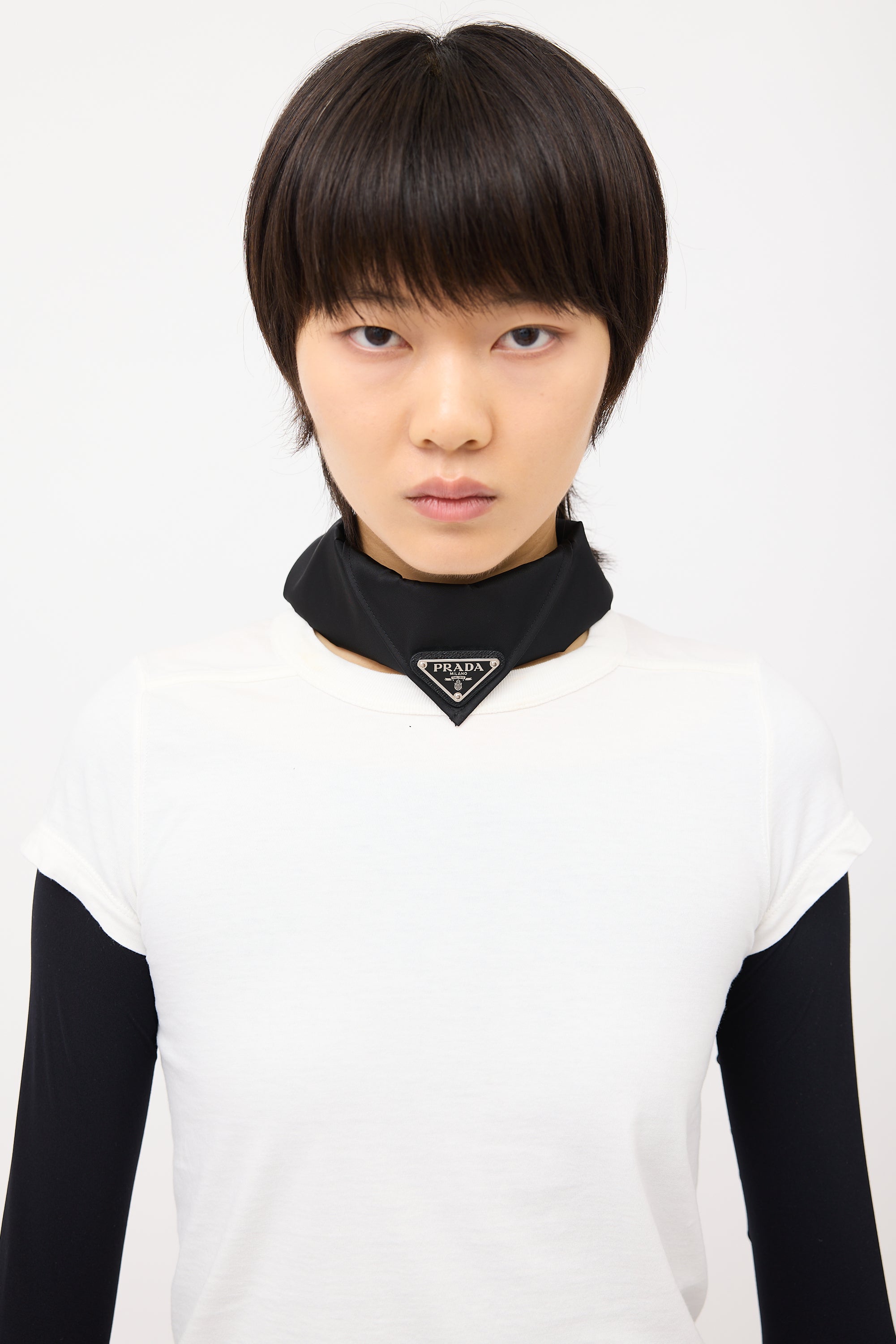 Prada Re-Nylon Logo Triangle Scarf