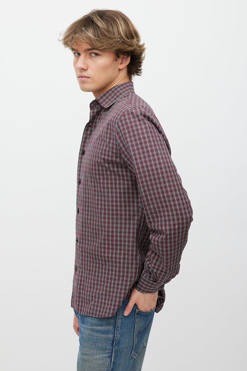 Prada Red & Black Check Shirt