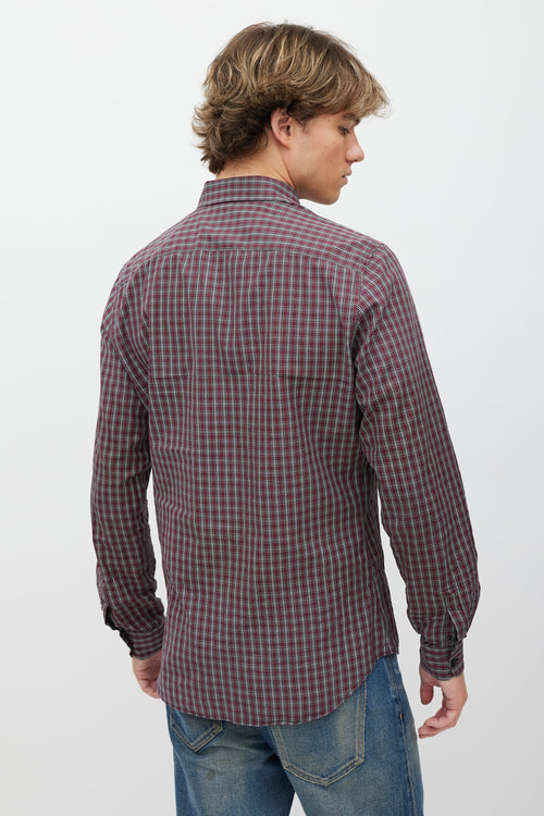Prada Red & Black Check Shirt