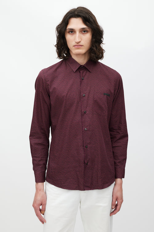Prada Red & Black Floral Shirt