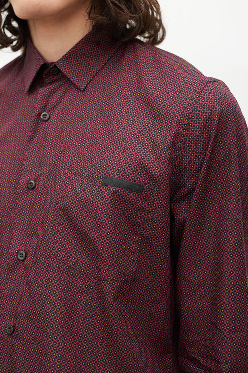 Prada Red & Black Floral Shirt