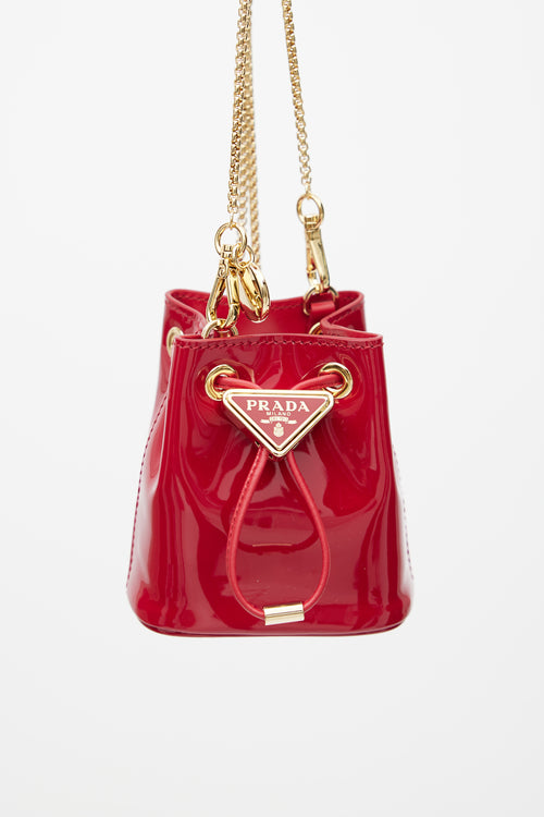 Prada Red & Gold Vernice Patent Mini Bag