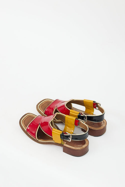 Prada Spring 2005 Red & Multi Patent Sandal